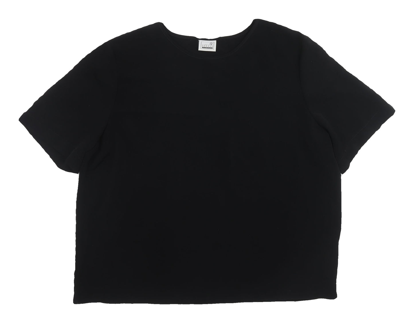 First Avenue Black T-Shirt Women Size 18 Crew Neck