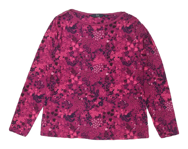Isle Collection Pink Floral T-Shirt, Women, Size S