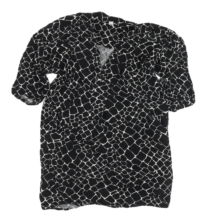 Whistles Women's Black XS Geometric V-Neck Blouse