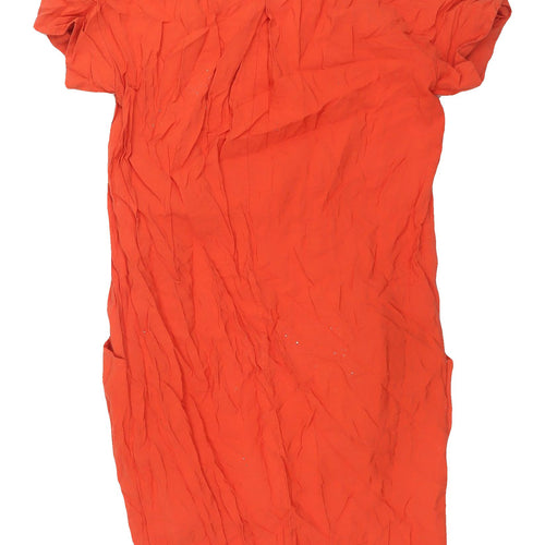 Whistles Women's Orange Shift Dress, Size 4, Summer Style