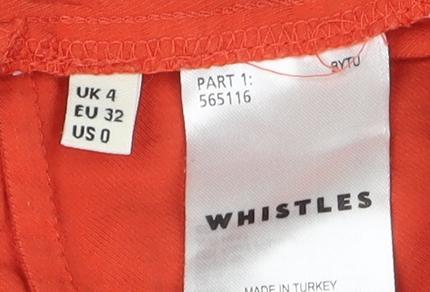 Whistles Women's Orange Shift Dress, Size 4, Summer Style