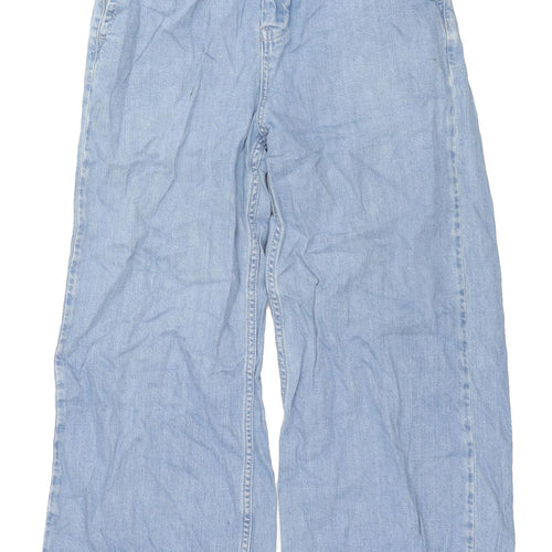 Topshop Women's Blue Wide-Leg Jeans, Size 25