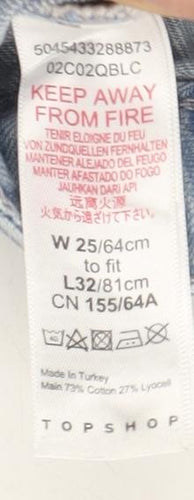 Topshop Women's Blue Wide-Leg Jeans, Size 25
