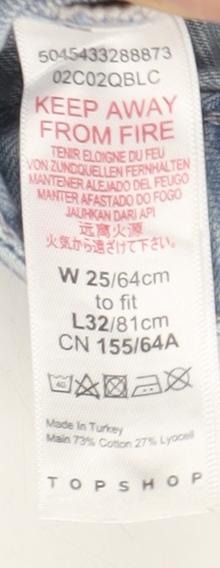 Topshop Women's Blue Wide-Leg Jeans, Size 25