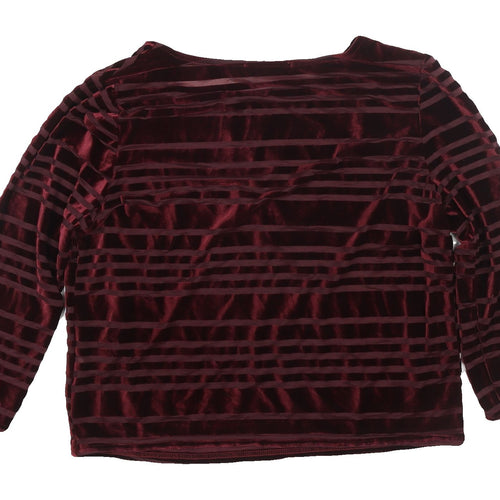 Cooperative Red Velvet Striped Top for Women, M