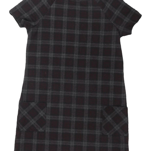 New Look Women's Black Plaid Shift Dress Size 10