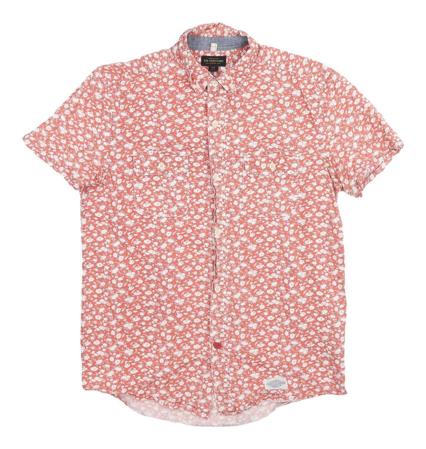 CPRO Provisions Men's Red Floral Short Sleeve Shirt