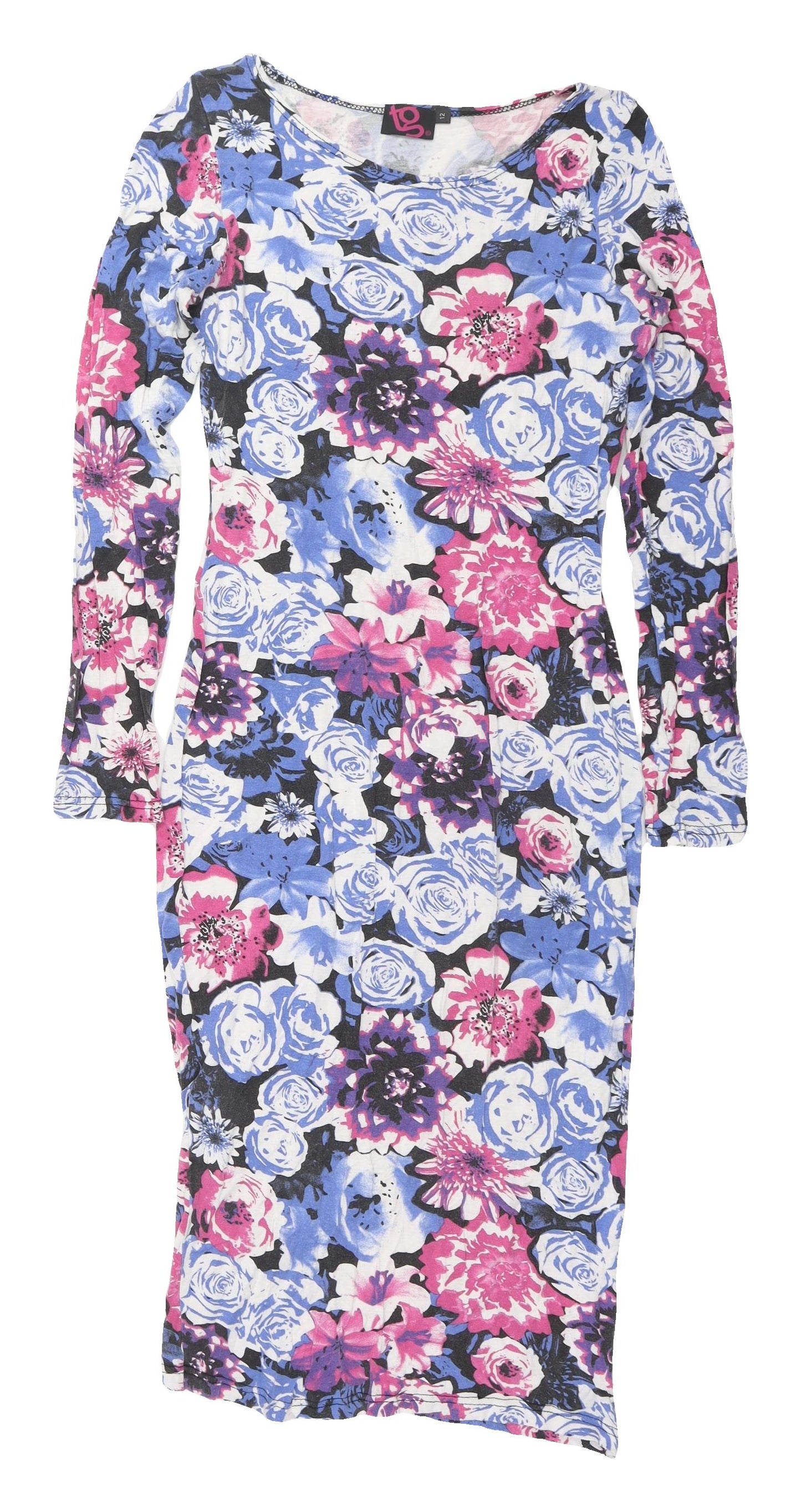TG Women's Multicoloured Floral Bodycon Dress, Size 12