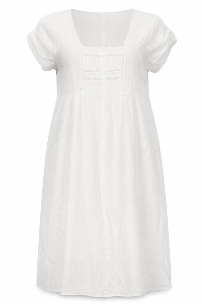 Front view of Marks & Spencer Ivory A-Line Dress, size 12