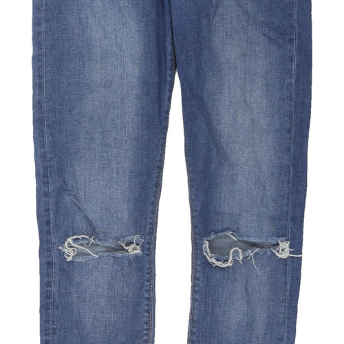Topshop Women's Blue Skinny Distressed Jeans - Size 28