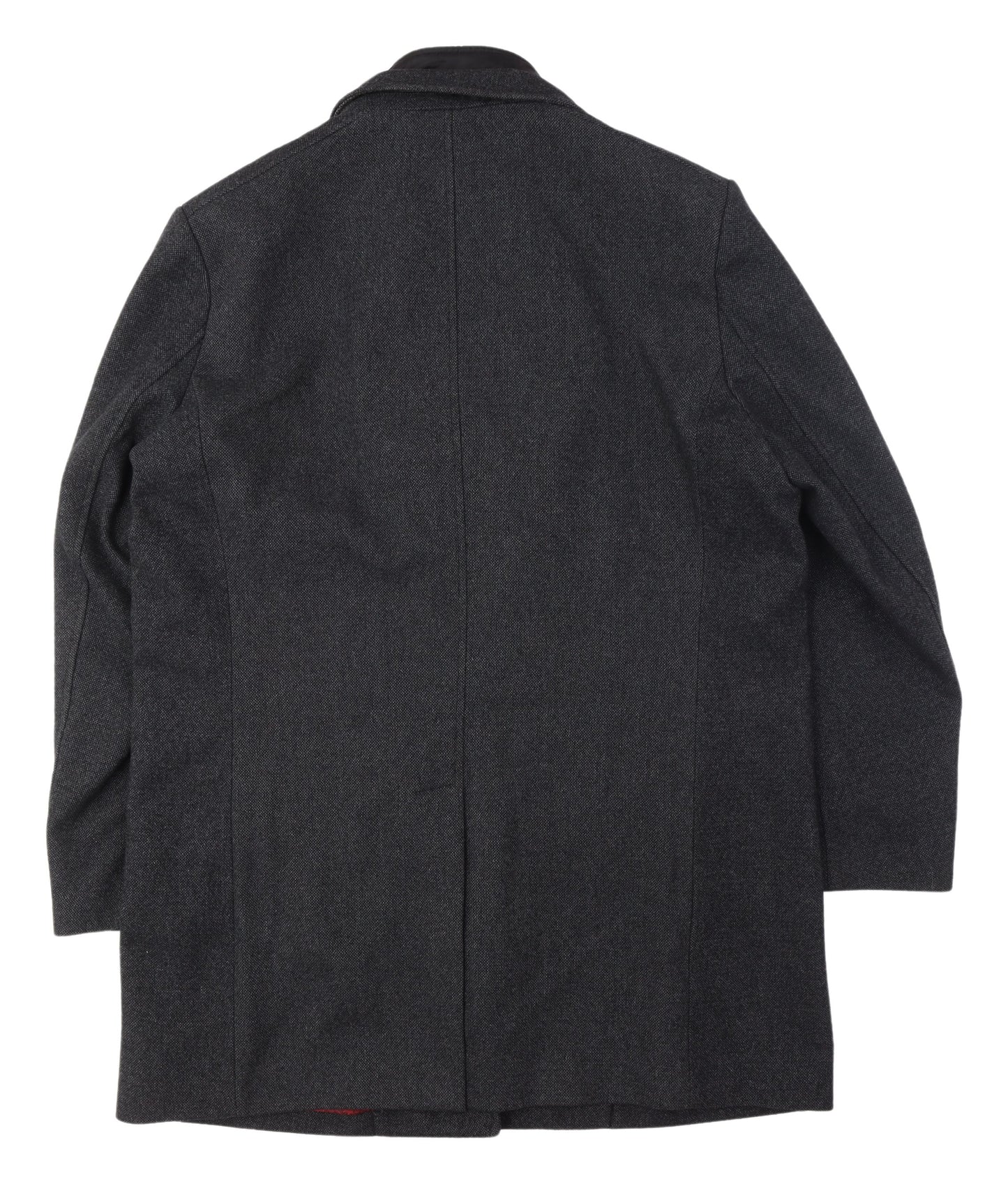 Hafnium Unisex Black Wool Blend Long Overcoat Size 30