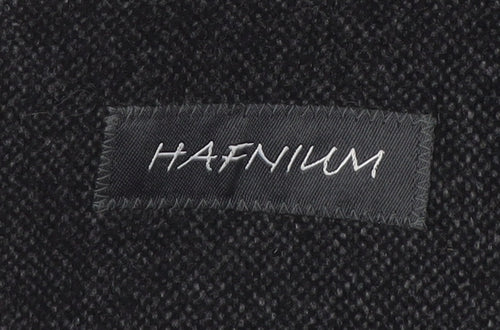 Hafnium Unisex Black Wool Blend Long Overcoat Size 30