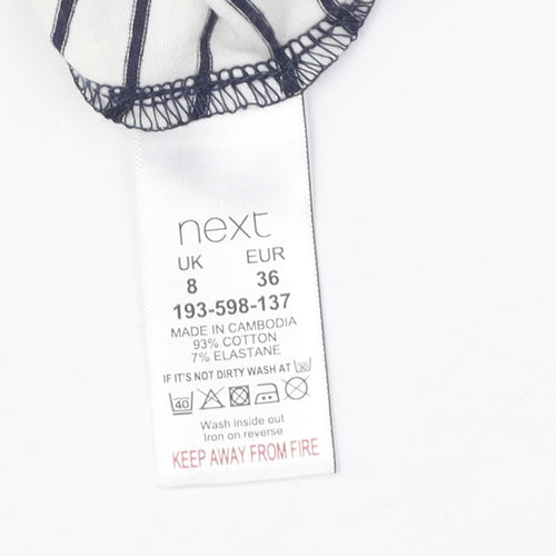 Next Women's Blue Striped T-Shirt Dress Size 8