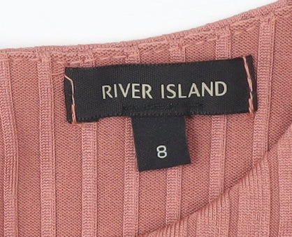 River Island Pink Sheath Dress Size 8 Women's Sleeveless
