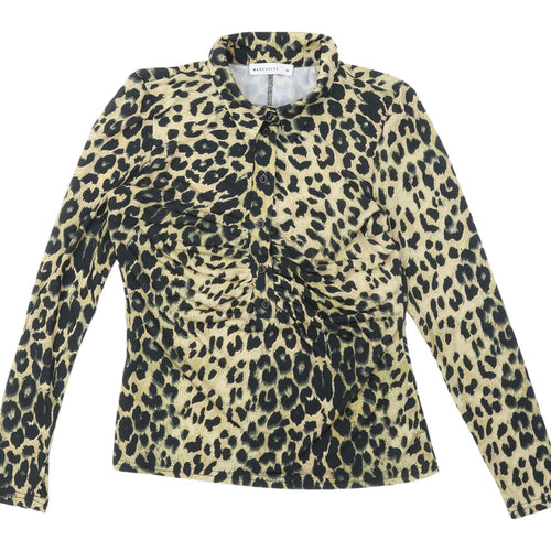 Warehouse Women's Multicoloured Leopard Button-Up Shirt M