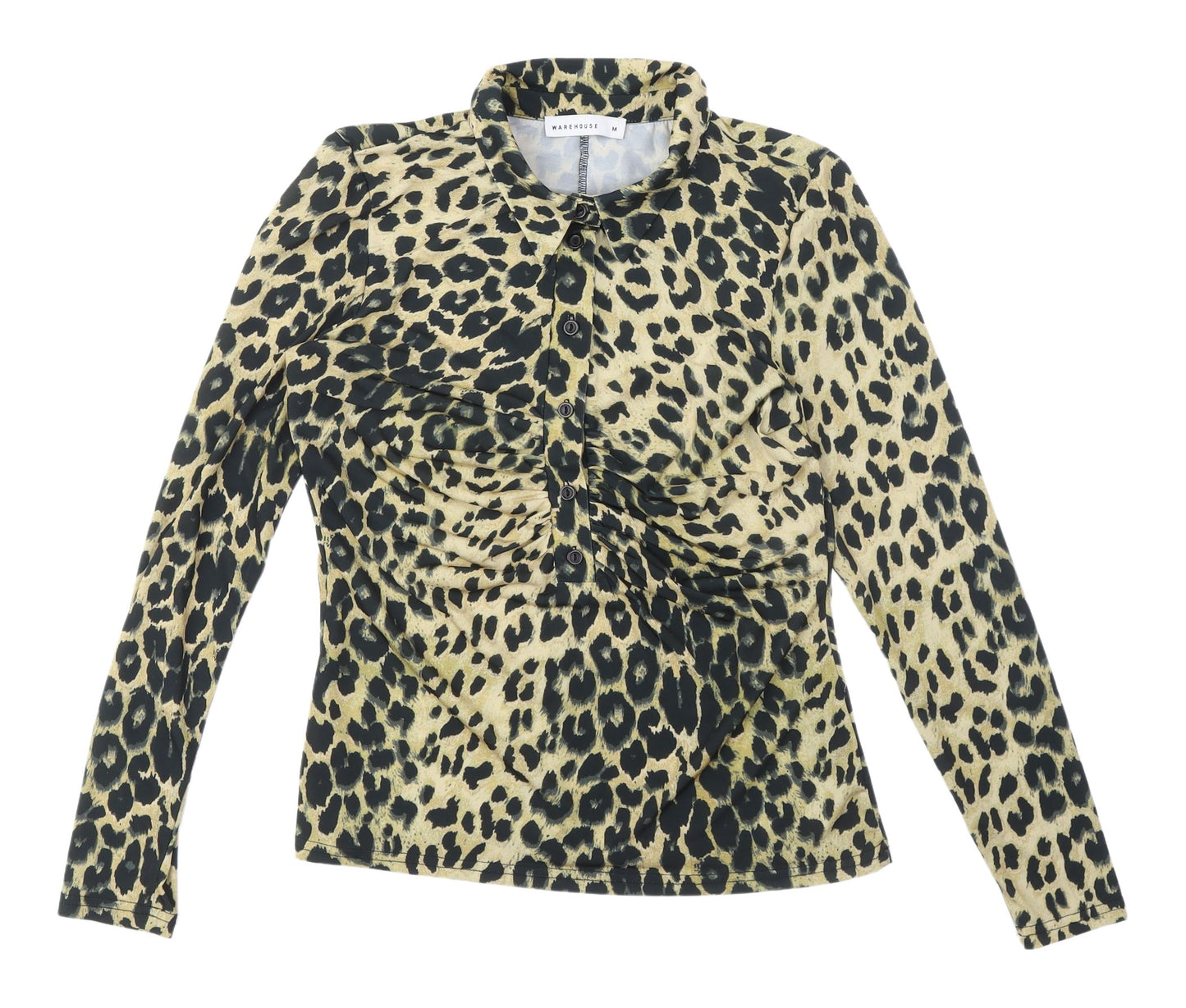 Warehouse Women's Multicoloured Leopard Button-Up Shirt M
