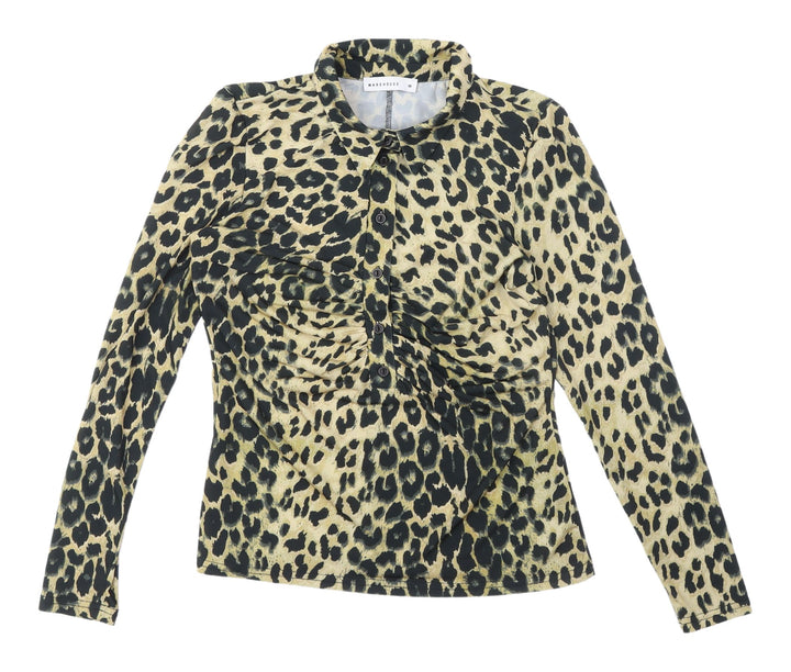 Warehouse Women's Multicoloured Leopard Button-Up Shirt M