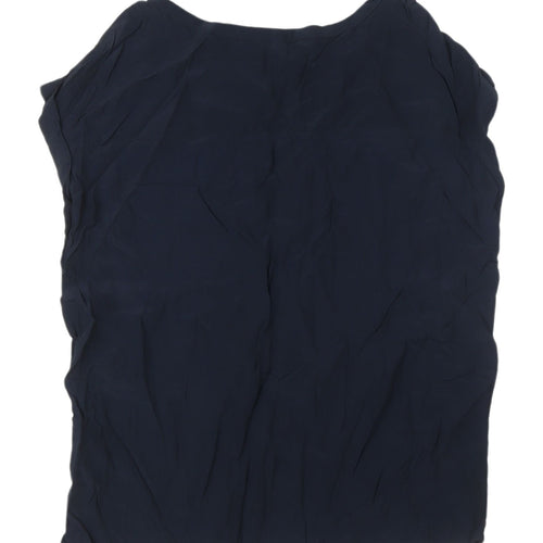 Next Women's Blue Beaded Blouse, UK 8, Short Sleeve