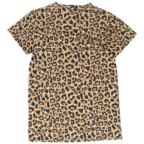 PrettyLittleThing Women's Brown Animal Print T-Shirt Dress
