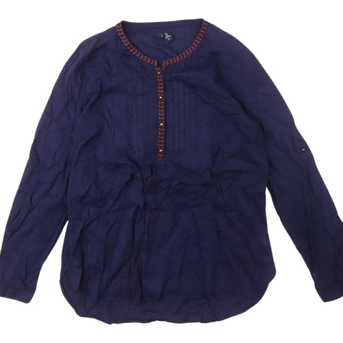 Gap Women's Blue Tunic Blouse M with Embroidery Detail