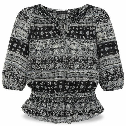 New Look Black Floral Tunic Blouse, Women's 3/4 Sleeve 12