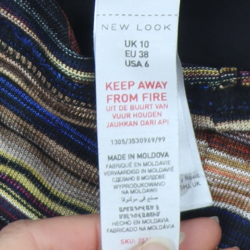 New Look Women’s Multicoloured Striped Shift Dress UK 10