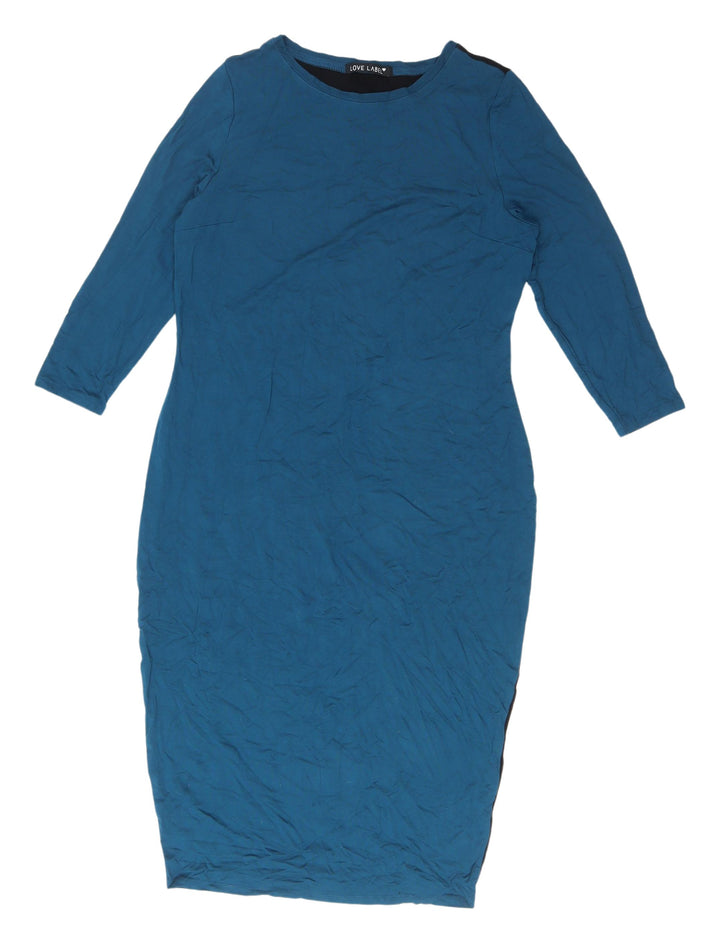 Love Label Women's Blue Black Bodycon Dress Size 16