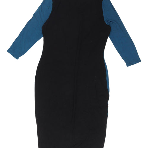 Love Label Women's Blue Black Bodycon Dress Size 16