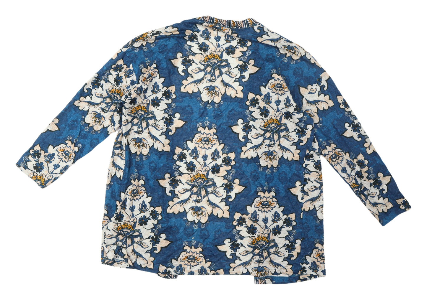 Monsoon Women's Blue Floral Kimono Blouse Size M