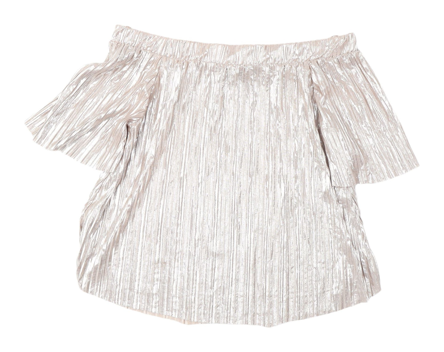 River Island Silver Off Shoulder Camisole Blouse - Size 10