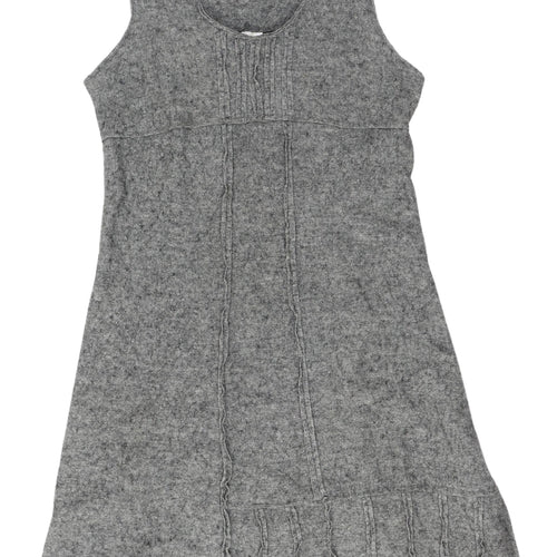Heart Women's Grey Wool Blend Pinafore Dress, Size 12