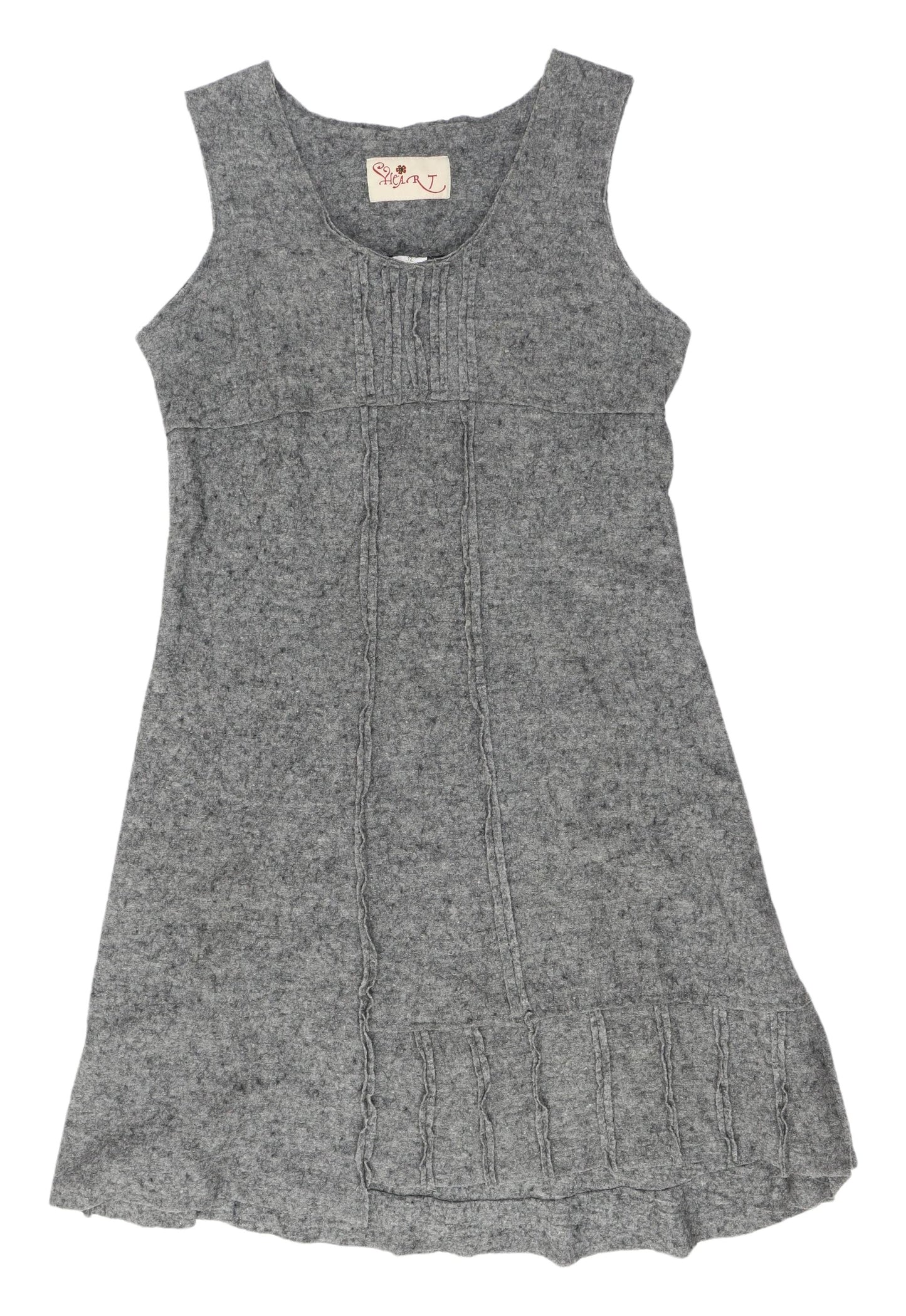 Heart Women's Grey Wool Blend Pinafore Dress, Size 12