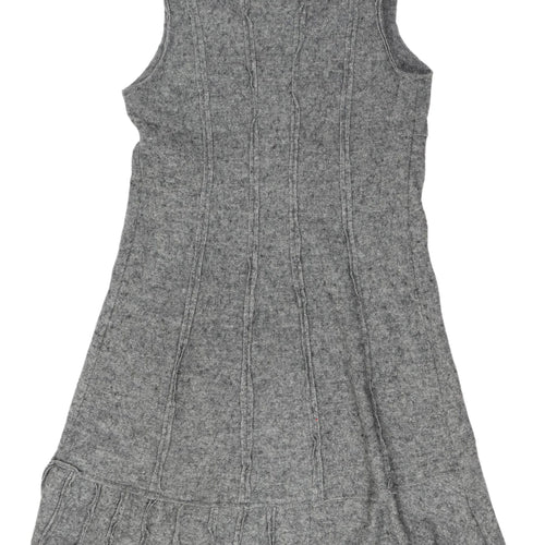 Heart Women's Grey Wool Blend Pinafore Dress, Size 12