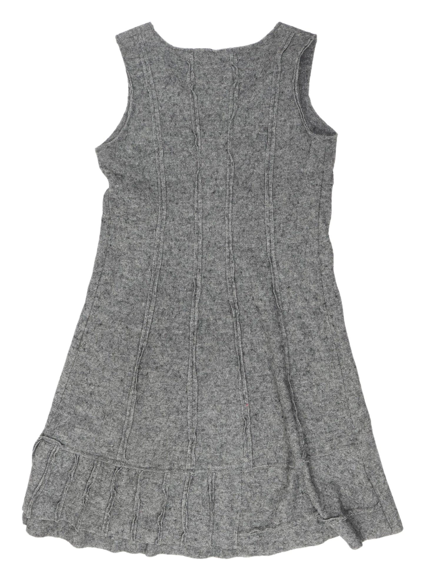 Heart Women's Grey Wool Blend Pinafore Dress, Size 12