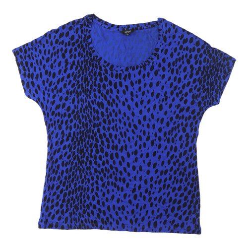 Hobbs Women's Blue Animal Print T-Shirt XL