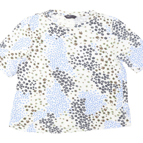 Marks and Spencer Floral T-Shirt, Women, Multicoloured, Size 14