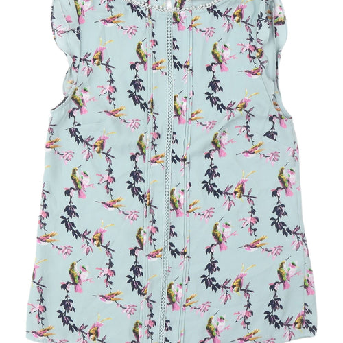 Oasis Women's Floral Bird Print Blouse, Size 8, Multicoloured