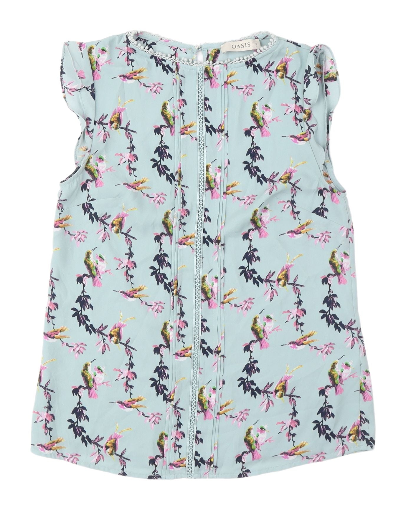 Oasis Women's Floral Bird Print Blouse, Size 8, Multicoloured