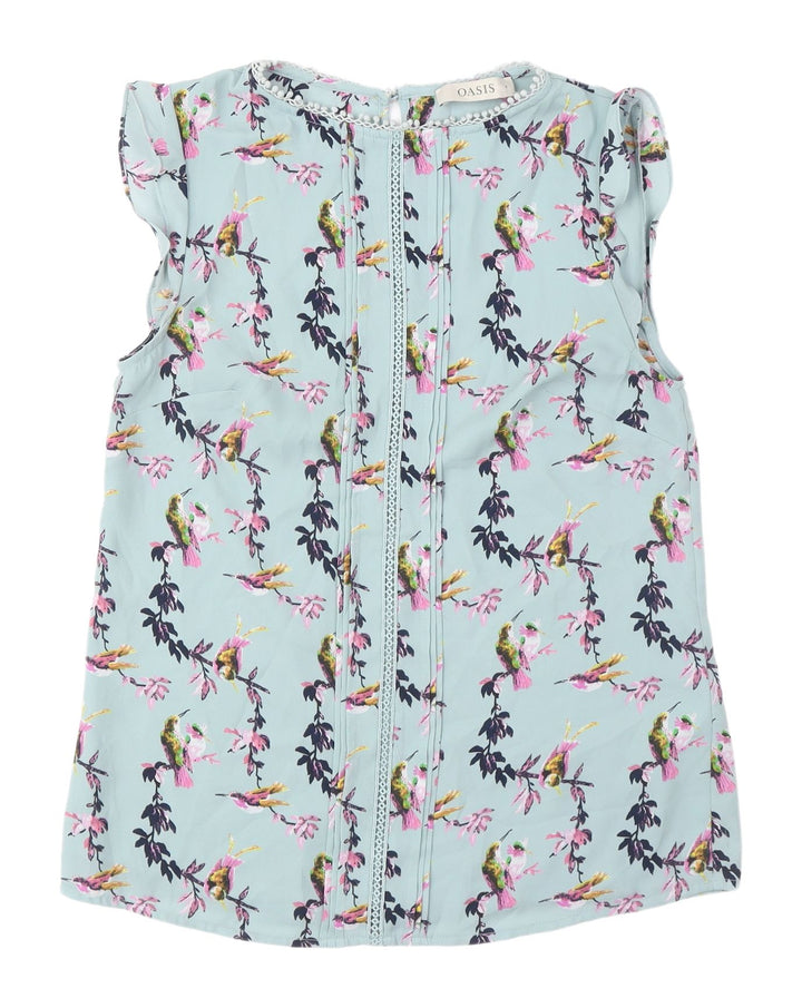 Oasis Women's Floral Bird Print Blouse, Size 8, Multicoloured