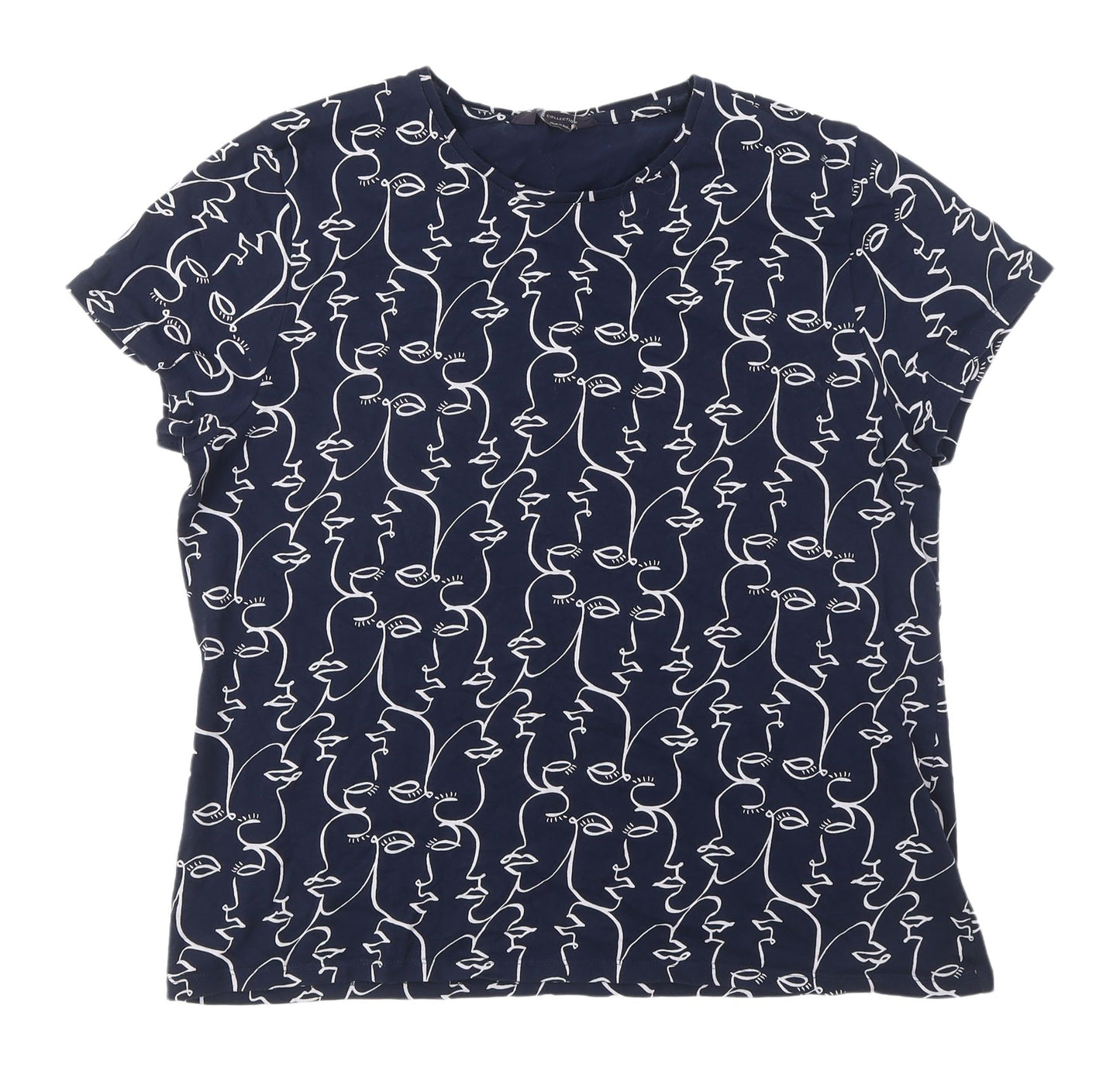 Marks and Spencer Women's Blue Art T-Shirt Size 18