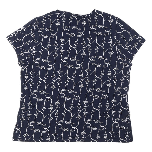 Marks and Spencer Women's Blue Art T-Shirt Size 18