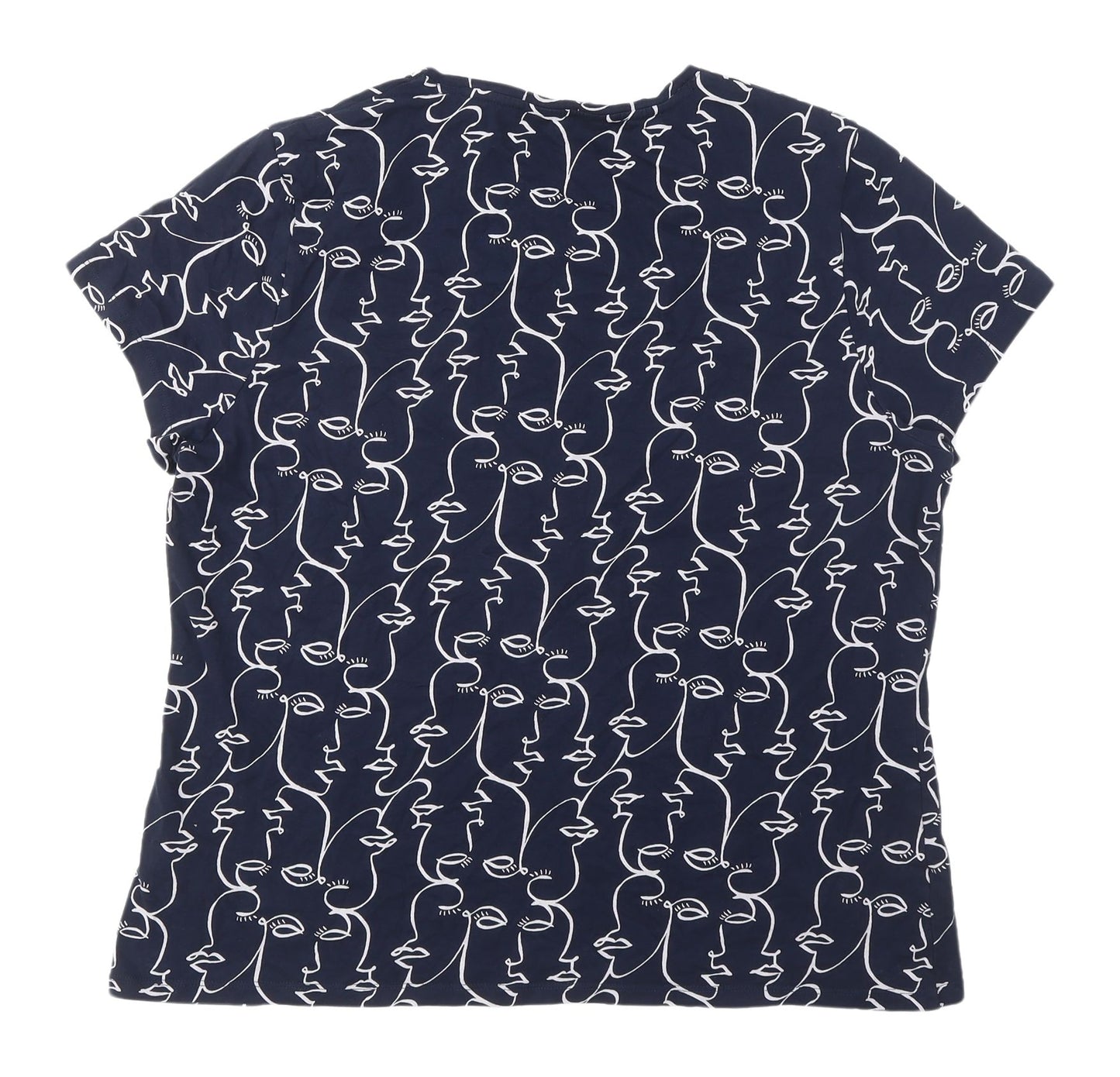Marks and Spencer Women's Blue Art T-Shirt Size 18
