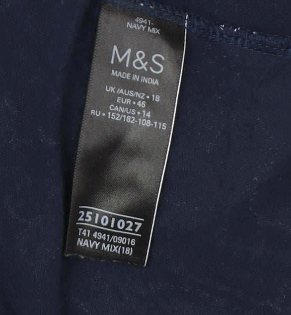 Marks and Spencer Women's Blue Art T-Shirt Size 18