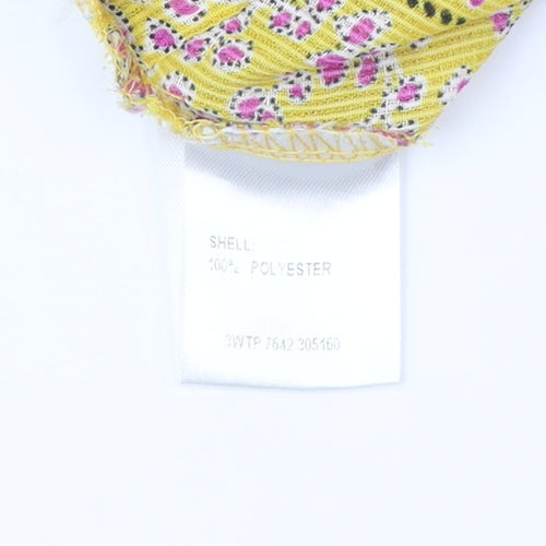 TEMT Women's Yellow Floral Bohemian Cropped Blouse