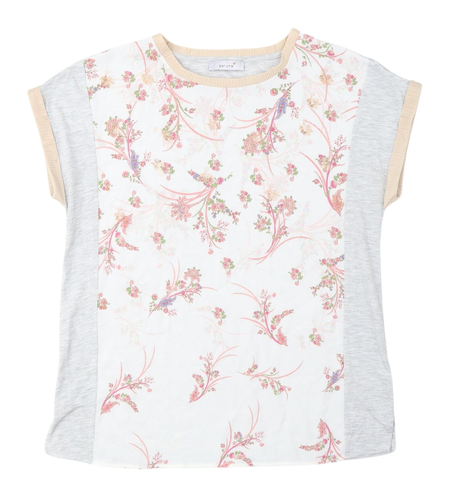 Marks & Spencer Women's Floral Grey T-Shirt Size 12