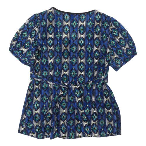 Morgoon Women's Multicoloured Geometric Tunic Blouse UK 10