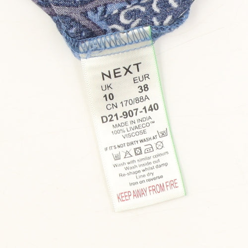Next Women's Blue Floral Blouse Size 10