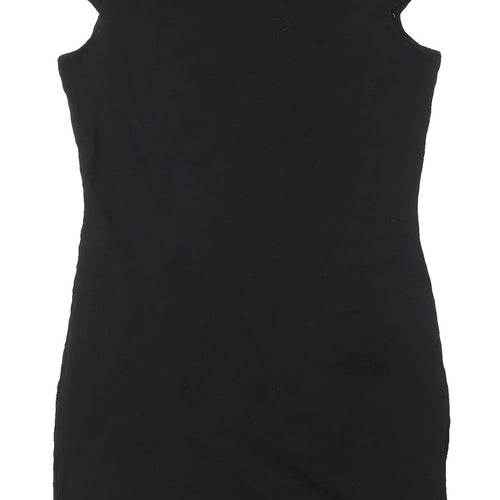 AX Paris Women's Black Beaded Short Sleeve Dress