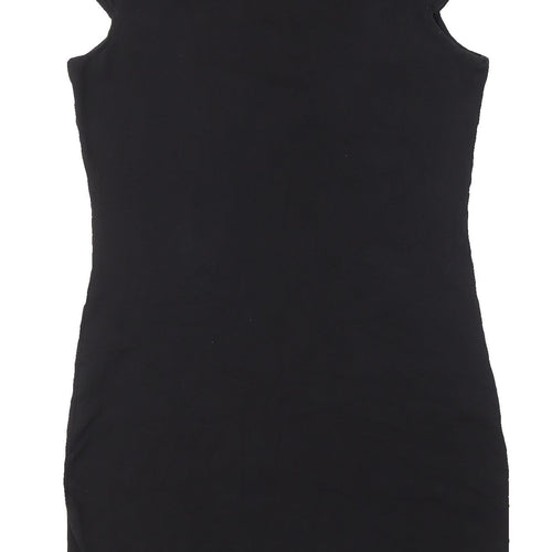 AX Paris Women's Black Beaded Short Sleeve Dress
