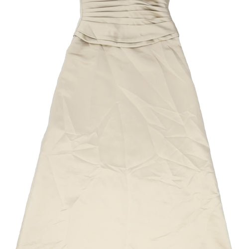 BHS Women's Beige Strapless Formal A-Line Dress